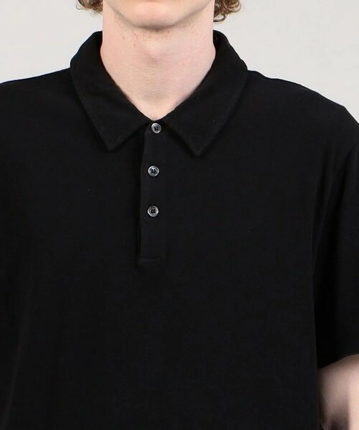 Brushed Jersey S/S Polo-Black