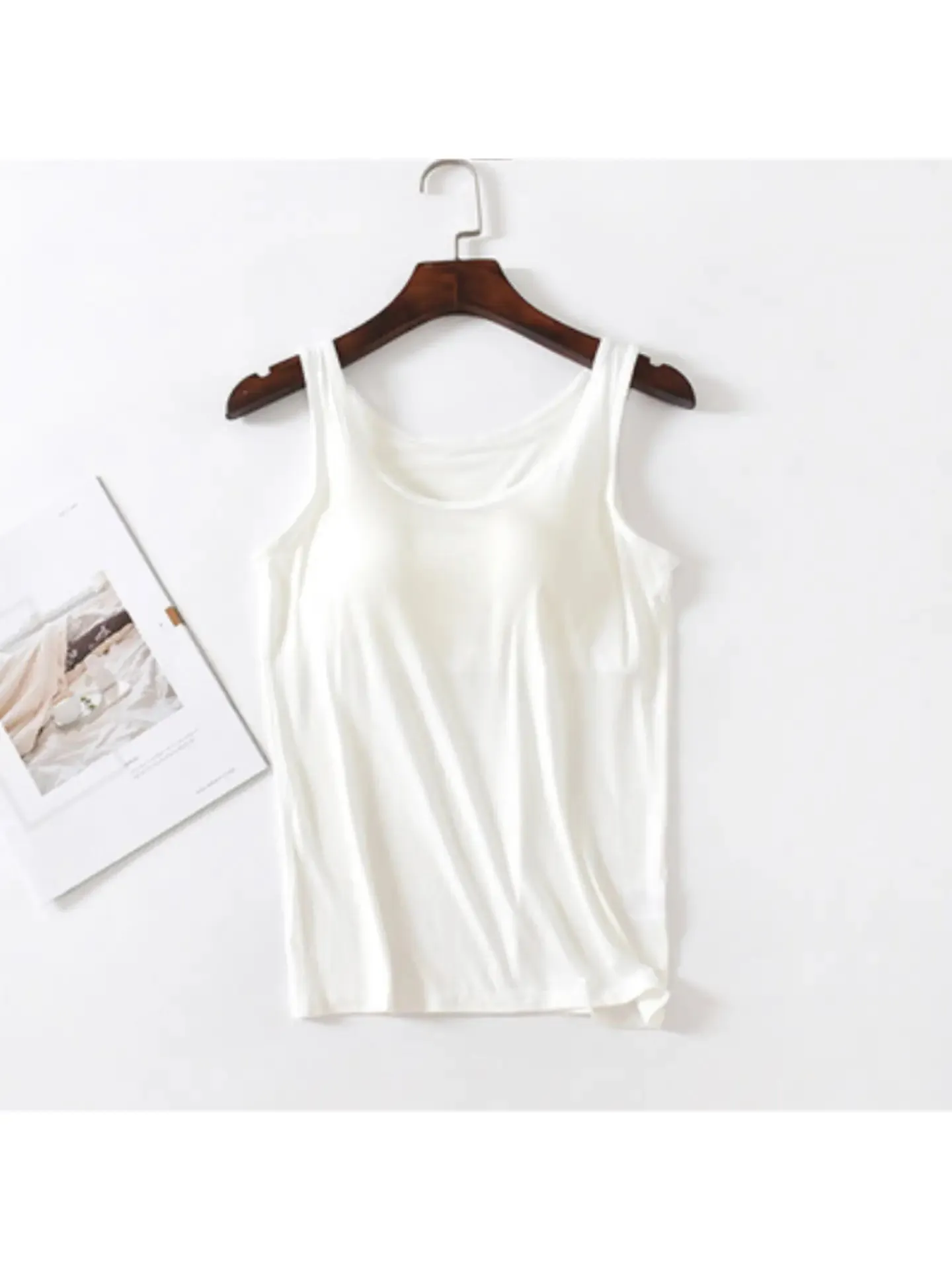 Built In Bra Tank - White