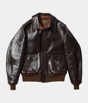 Buzz Rickson's A-2 Leather Rough Wear Jacket - Brown