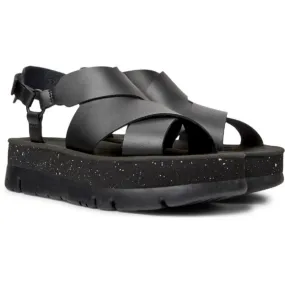 Camper Oruga Up - Sandals For Women - Black, Smooth Leather