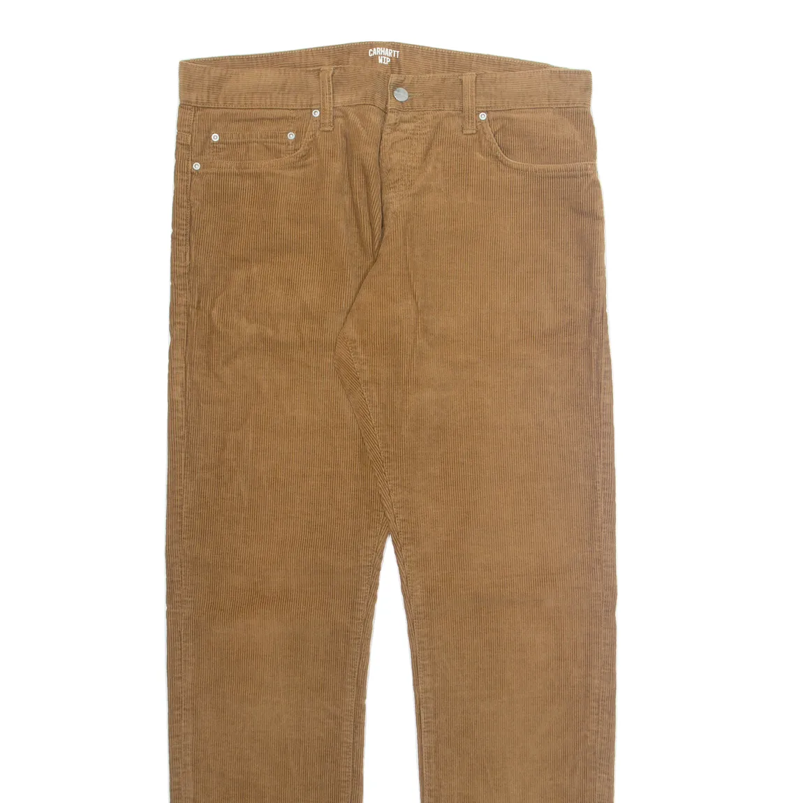 CARHARTT Mens Corduroy Trousers Beige Regular Tapered W33 L34