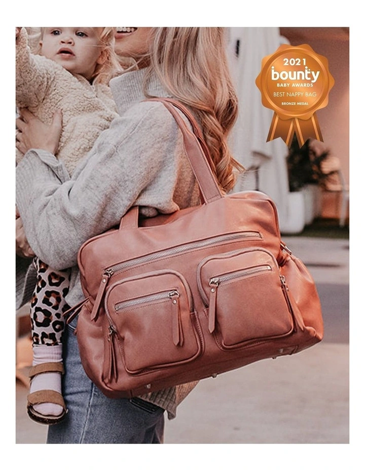 Carry All Vegan Leather Nappy Bag in Dusty Rose