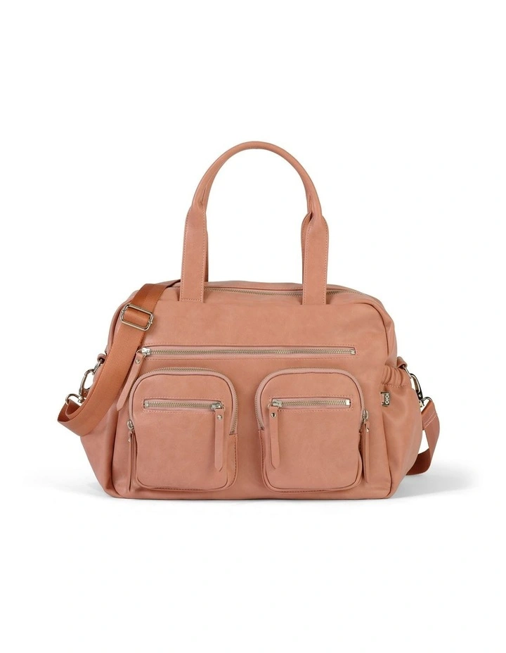 Carry All Vegan Leather Nappy Bag in Dusty Rose