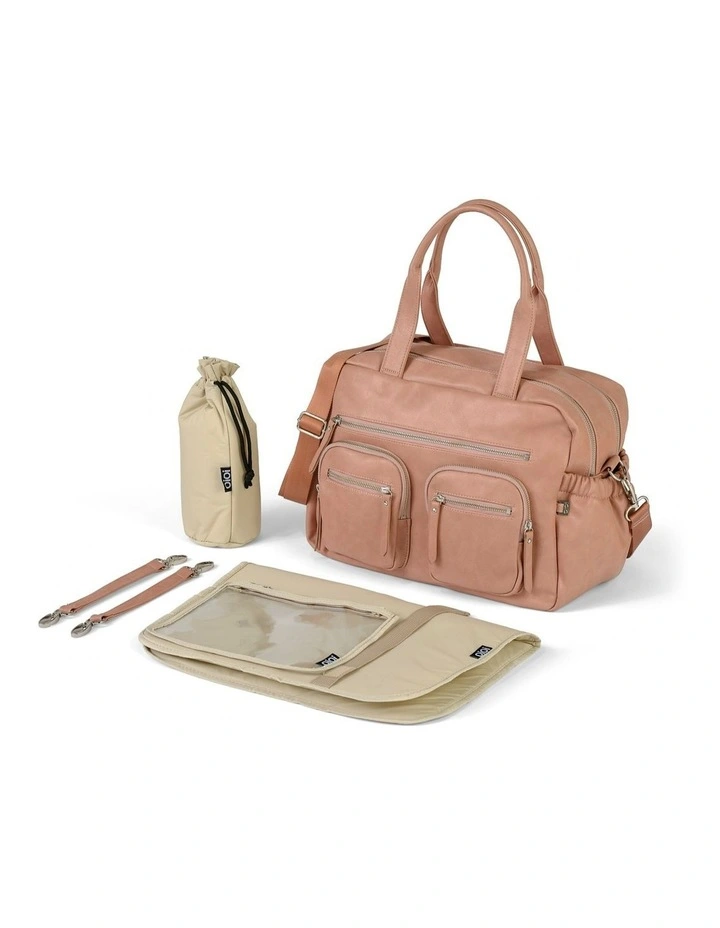 Carry All Vegan Leather Nappy Bag in Dusty Rose