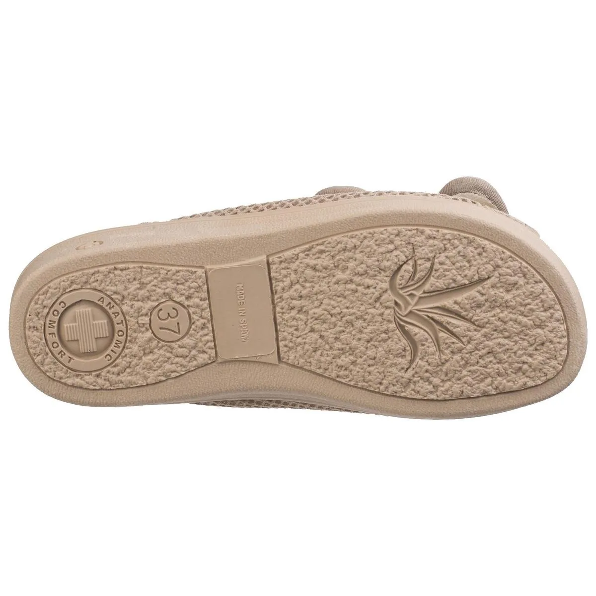 Celia Ruiz 213 Touch Fastening Slipper Wide Fit Beige