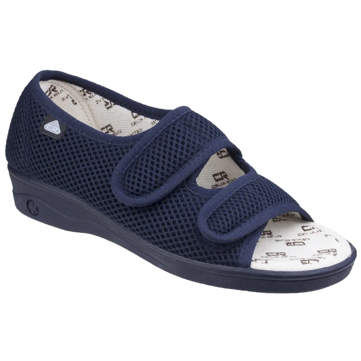 Celia Ruiz 214 Touch Fastening Slipper Wide Fit Navy