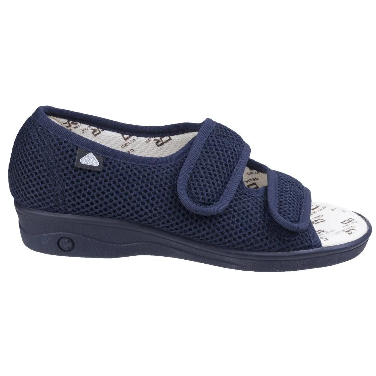 Celia Ruiz 214 Touch Fastening Slipper Wide Fit Navy