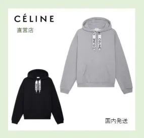 CELINE  |Loose hooded sweatshirt in cotton fleece