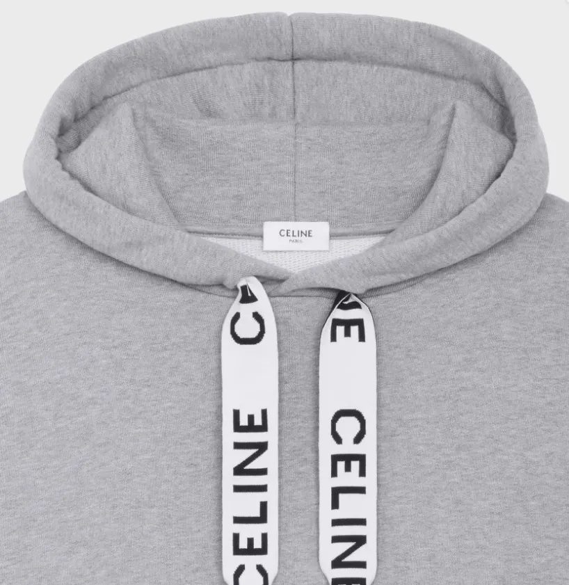 CELINE  |Loose hooded sweatshirt in cotton fleece