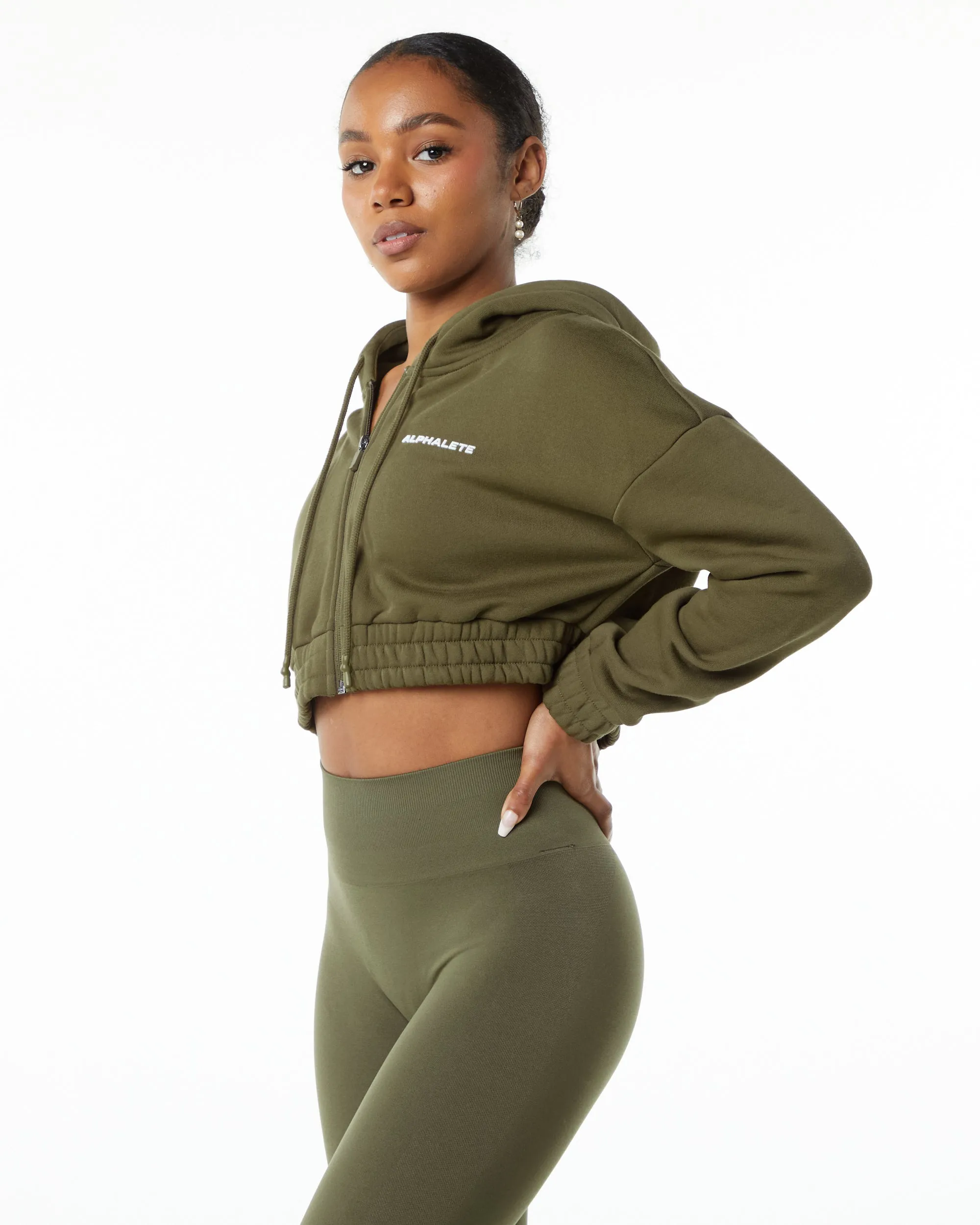 Classic Capital Full-Zip Crop Jacket - Willow