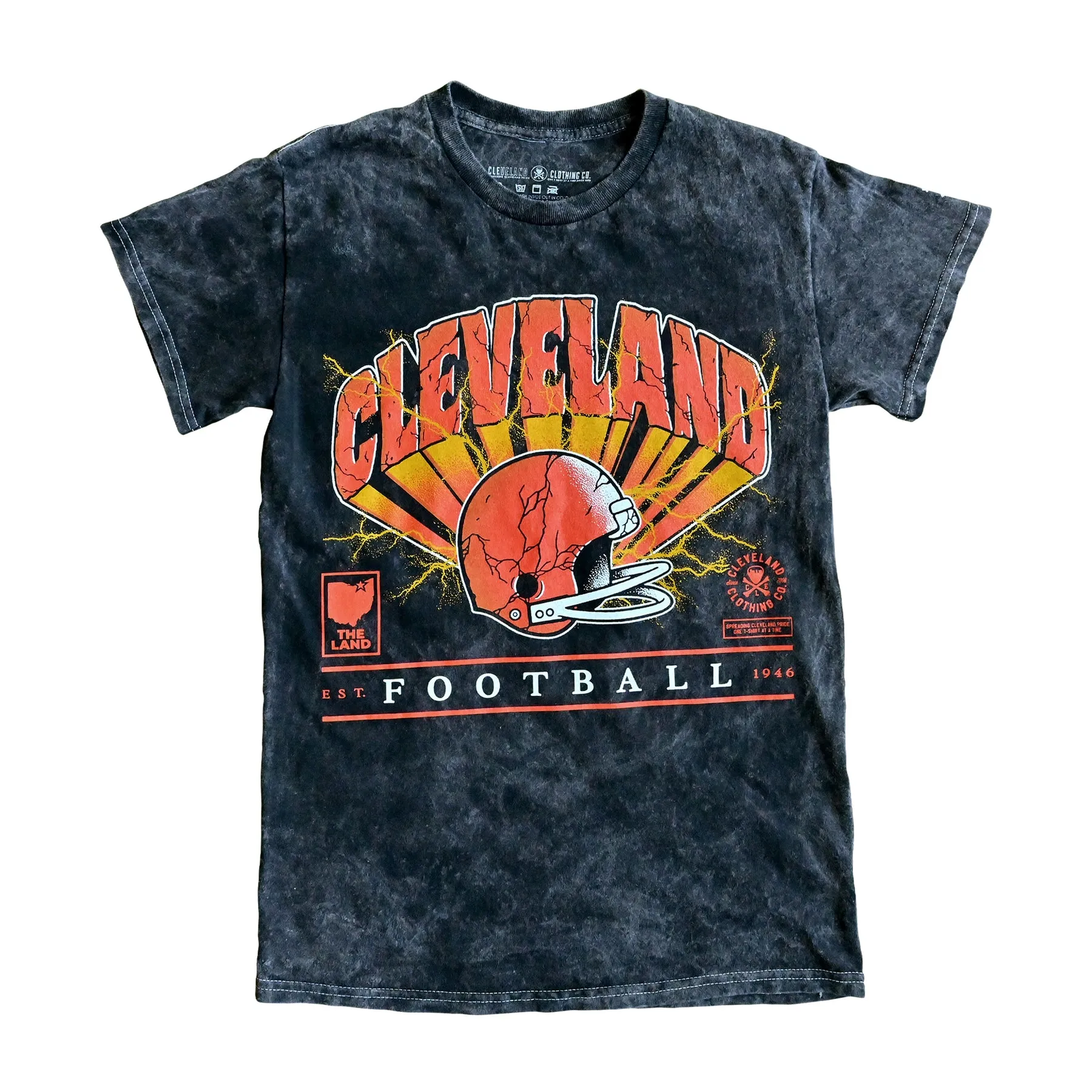 Cleveland Lightning Helmet - Unisex Crew T-Shirt-