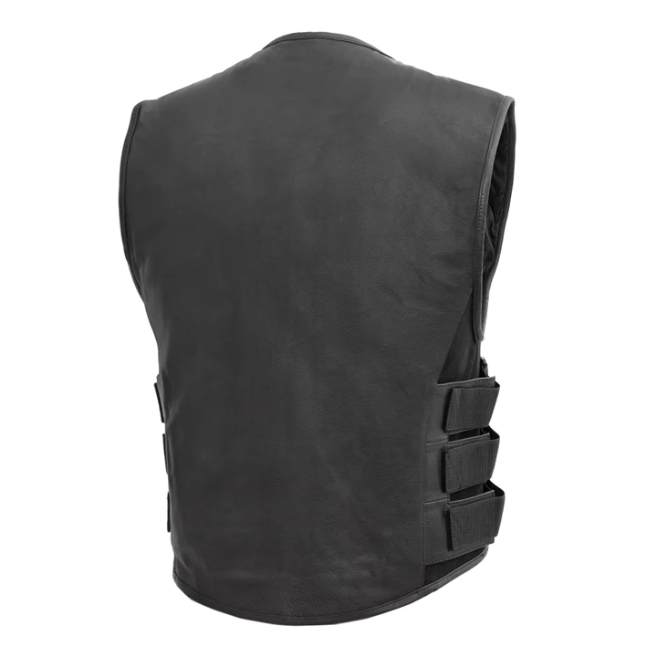 Commando Men’s Leather Swat Style Motorcycle Vest