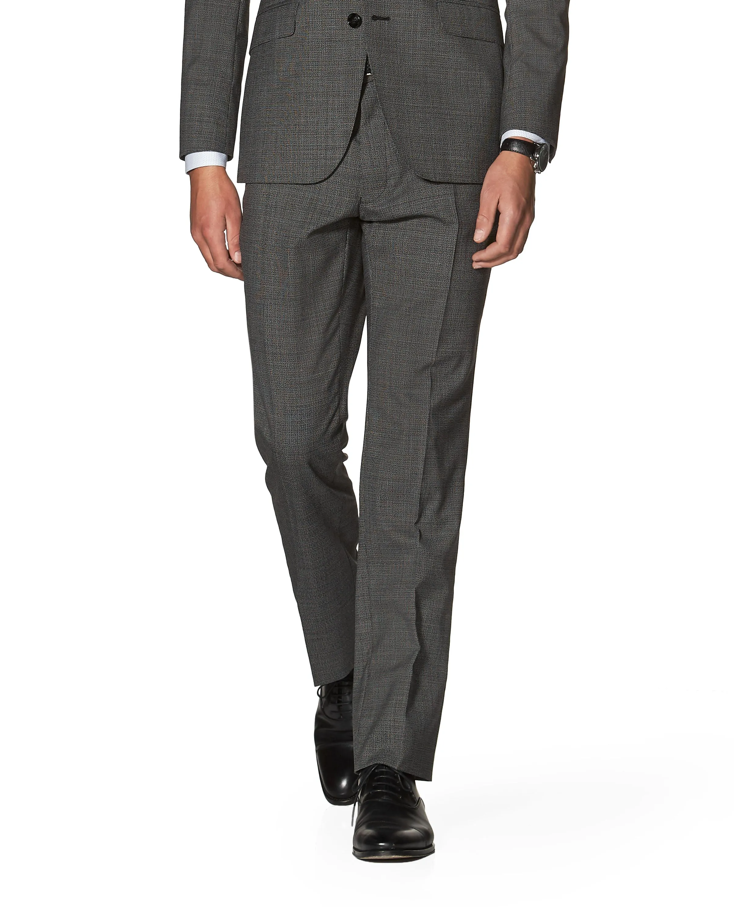 Constable Designed in Biella Slim Fit Grey Semi Plain Trousers