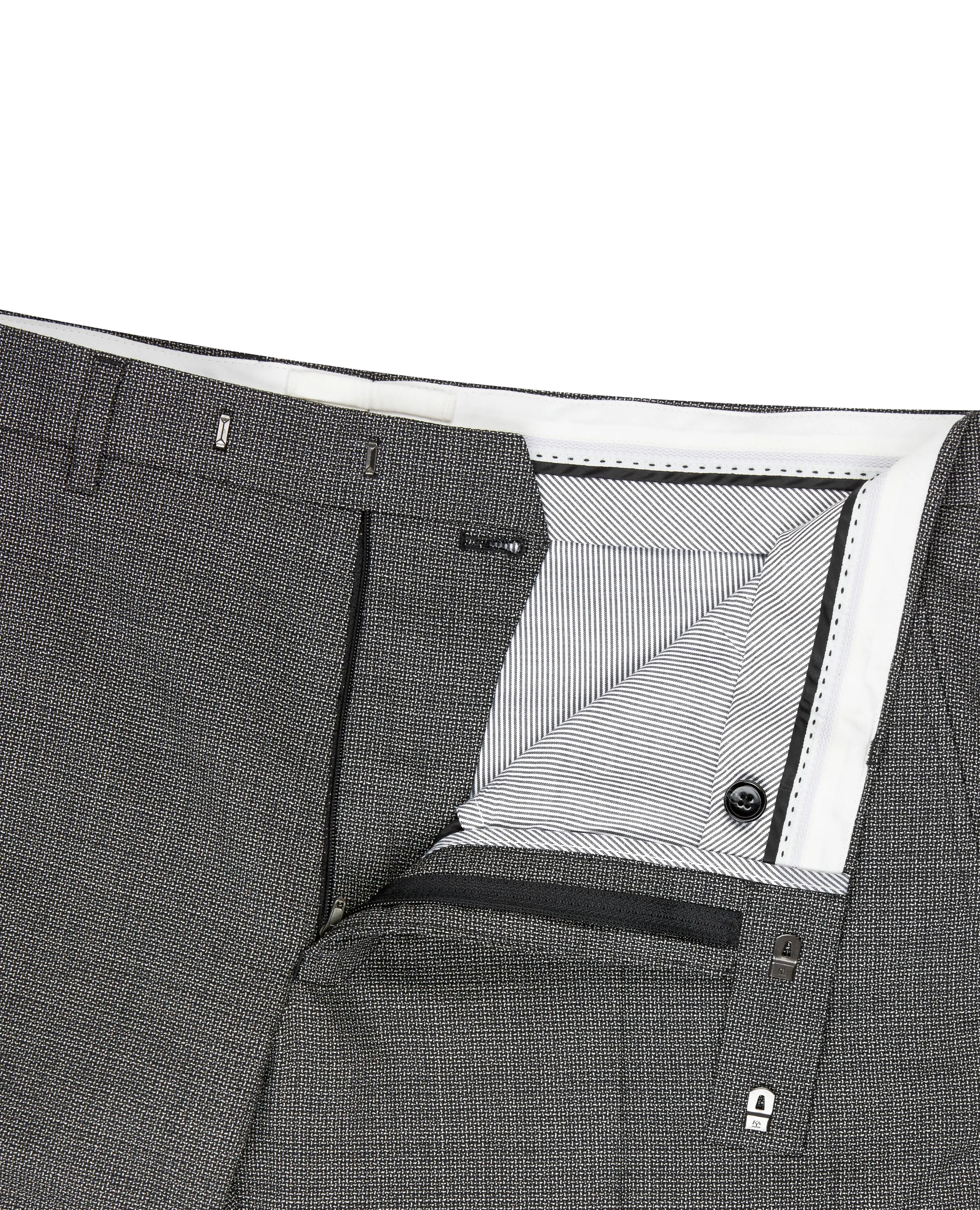 Constable Designed in Biella Slim Fit Grey Semi Plain Trousers