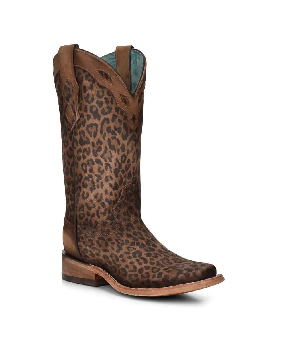 Corral Women's Leopard Print Square Toe Boot