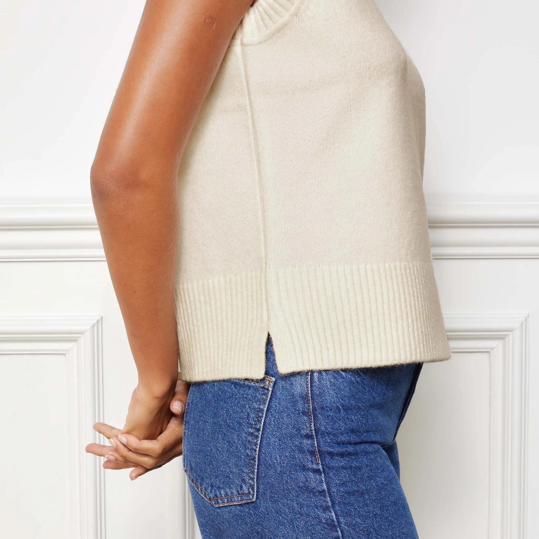 Cream Knitted Tank Top