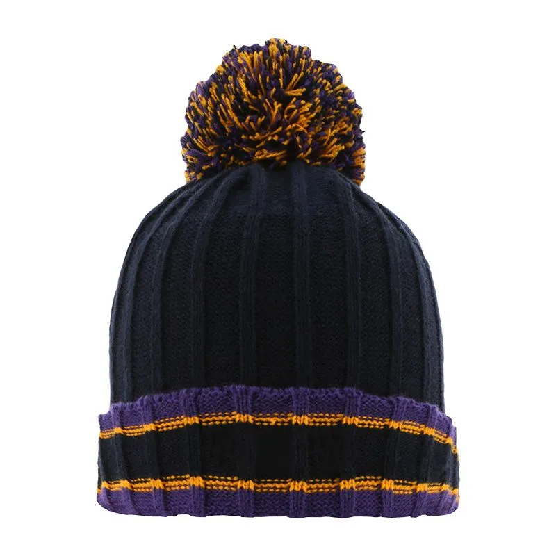 Darcy Bobble Hat Marine / Purple / Amber