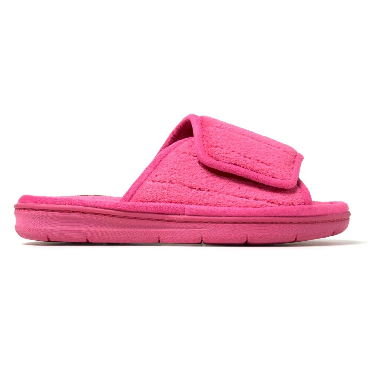      Dearfoams Women's Adjustable Indoor/Outdoor Terry Slide Slipper     