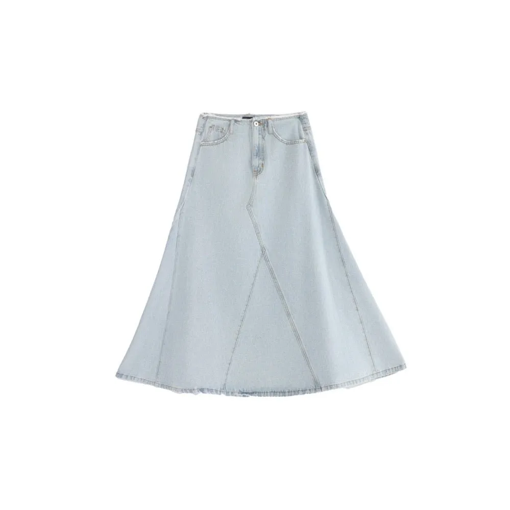 Denim Long Skirt-