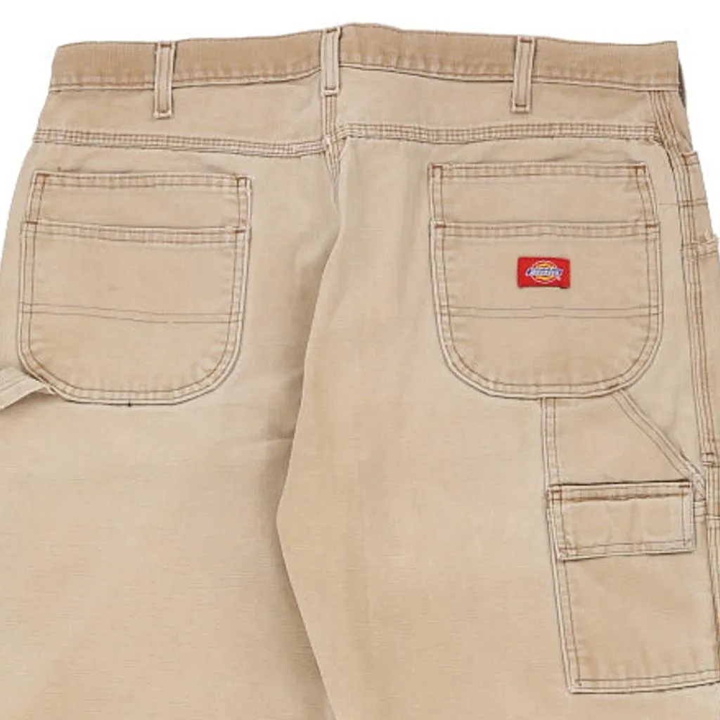 Dickies Double Knee Carpenter Trousers - 37W 30L Beige Cotton