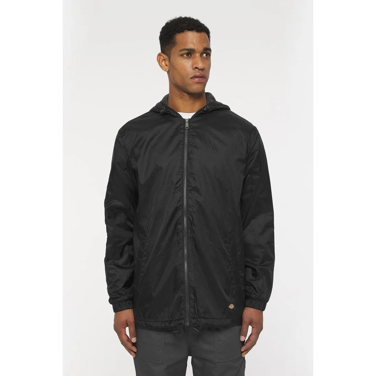 Dickies Fleece Lined Nylon Hooded Jacket Black