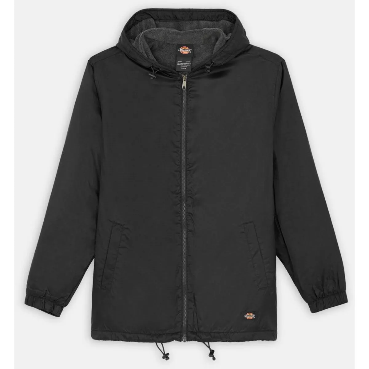 Dickies Fleece Lined Nylon Hooded Jacket Black