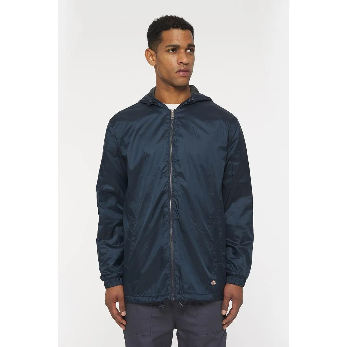 Dickies Fleece Lined Nylon Hooded Jacket Dark Navy