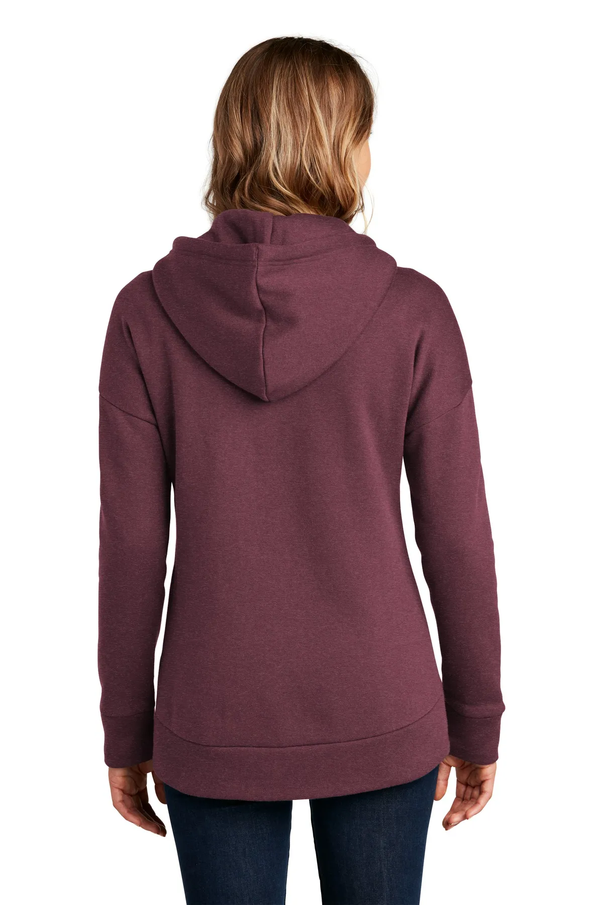 District Clothing DT1104 District    Women's Perfect Weight    Fleece Drop Shoulder Full-Zip Hoodie SKU: DT1104