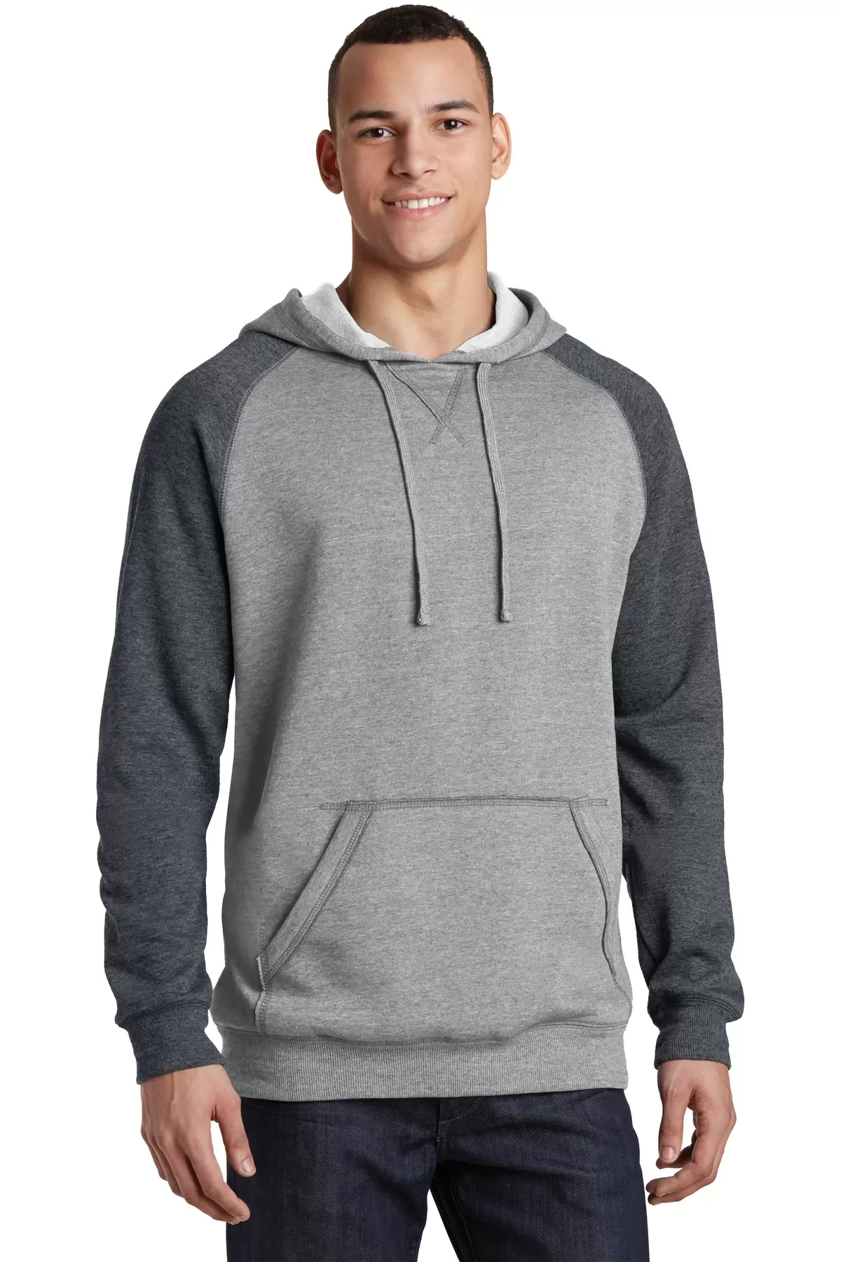 District DT196    Young Mens Lightweight Fleece Raglan Hoodie SKU: DT196