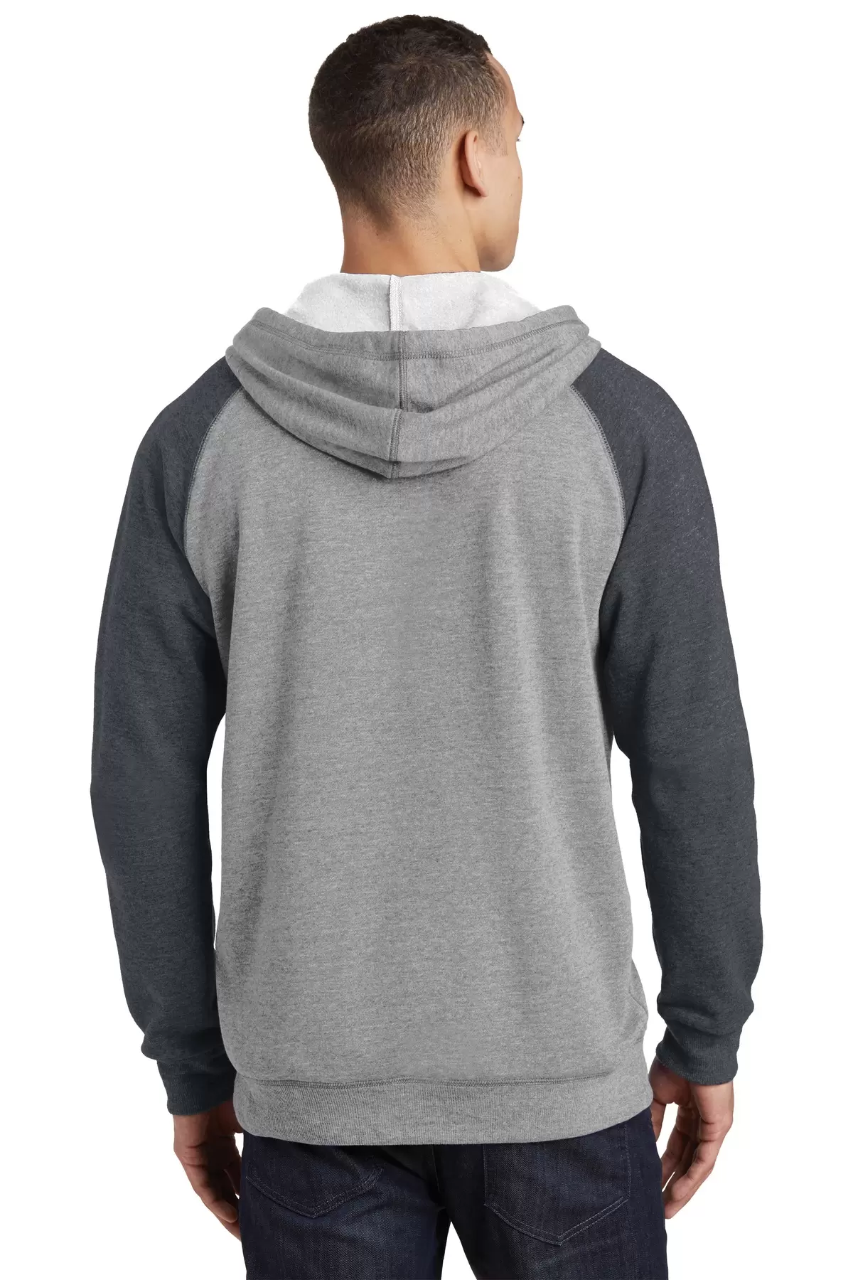 District DT196    Young Mens Lightweight Fleece Raglan Hoodie SKU: DT196