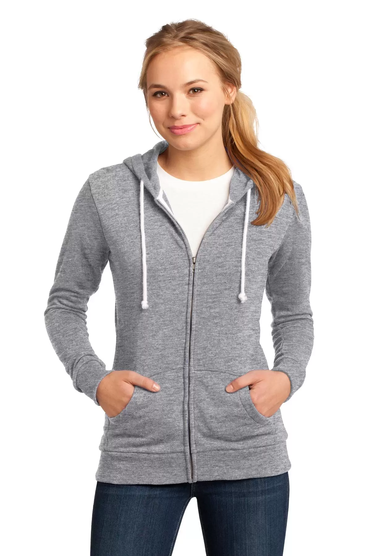 District Juniors Core Fleece Full Zip Hoodie DT290 SKU: DT290