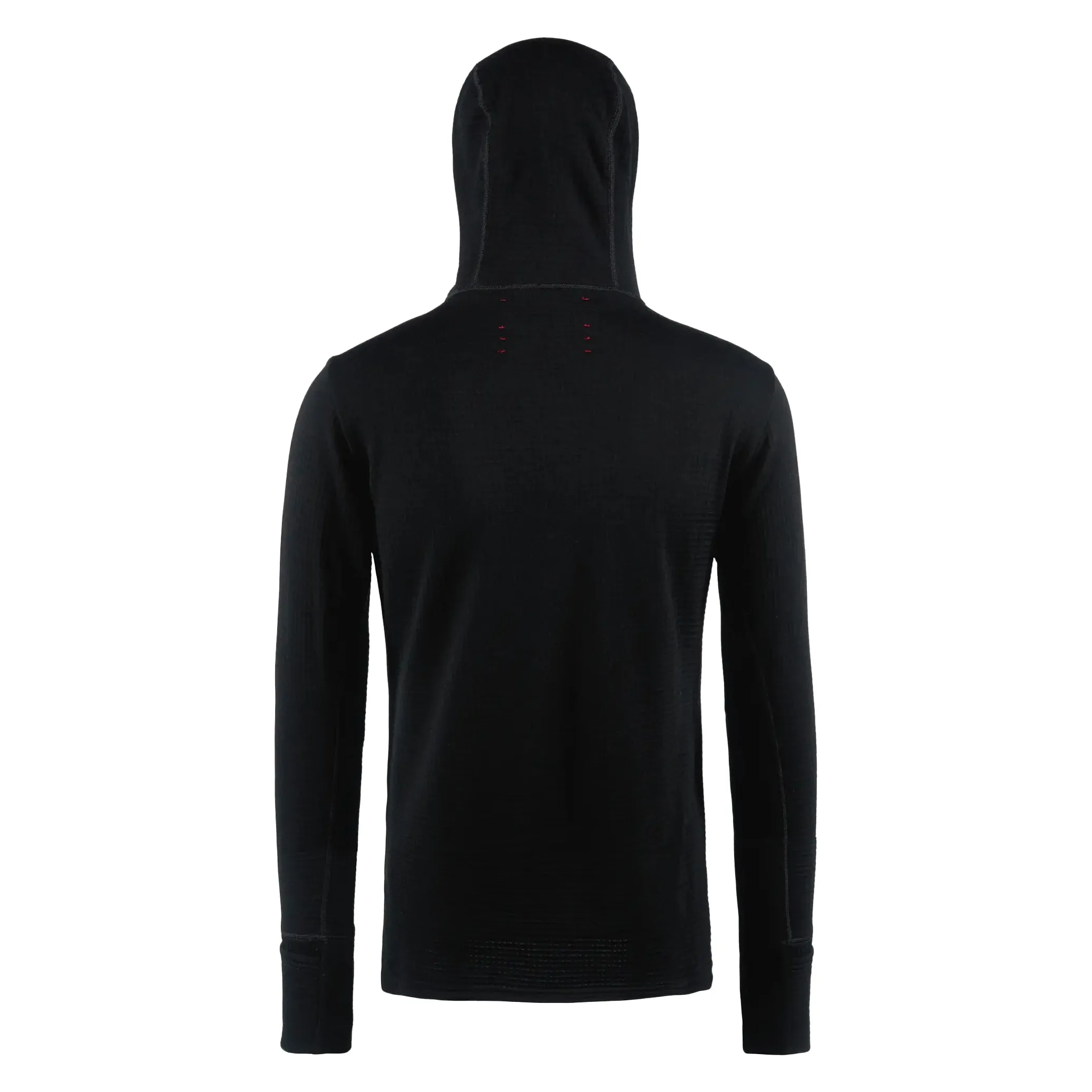 District Vision Men's Hooded Merino Grid Fleece Black