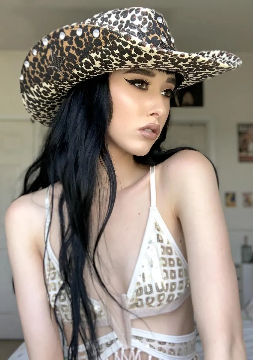 Diva Down Under Leopard Cowboy Hat-