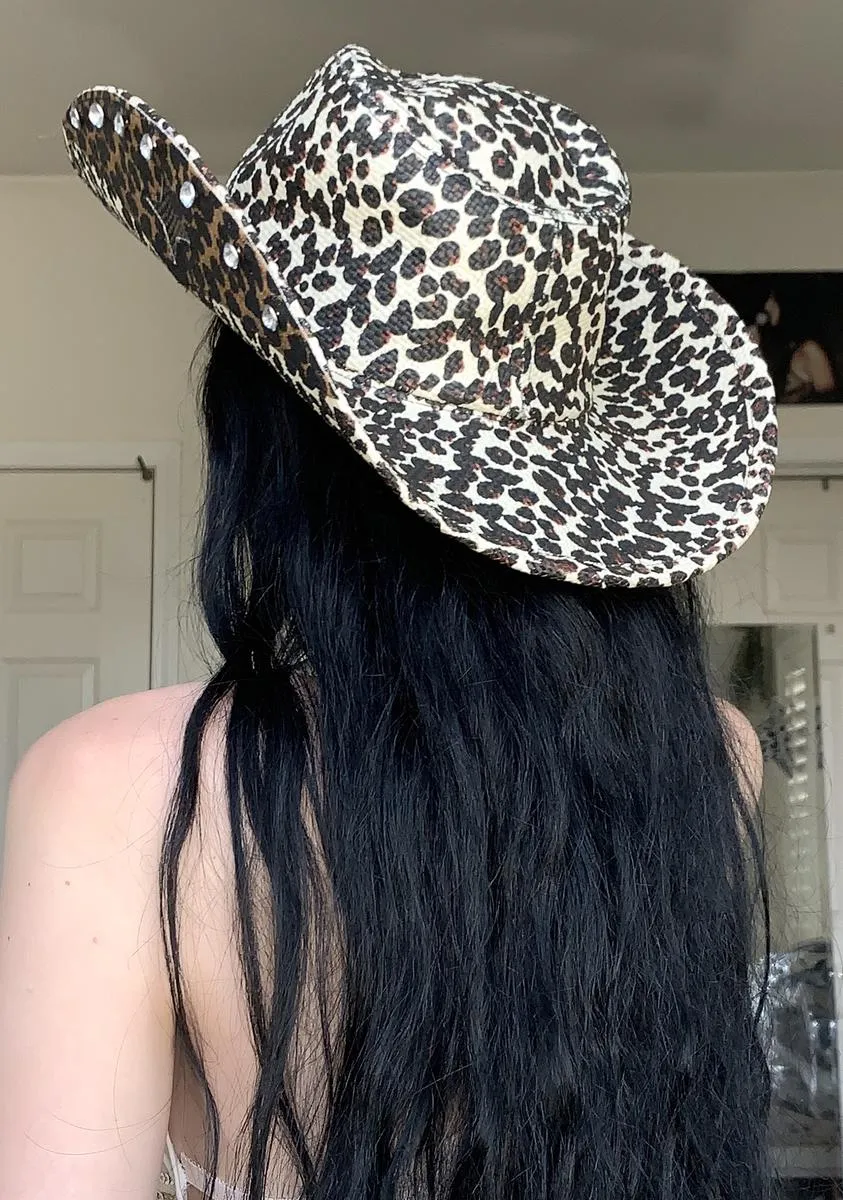 Diva Down Under Leopard Cowboy Hat-