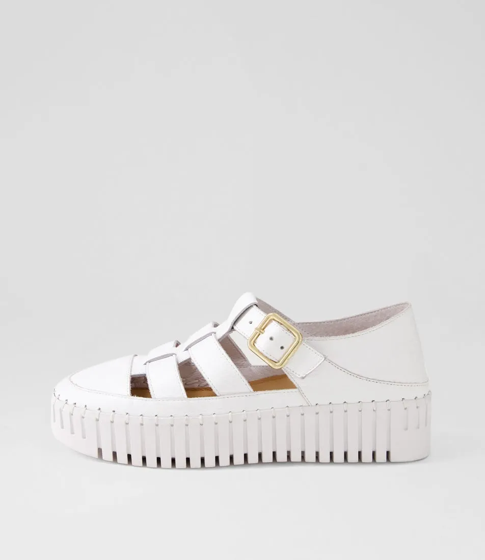 DJANGO & JULIETTE Baytown White Leather Sneakers