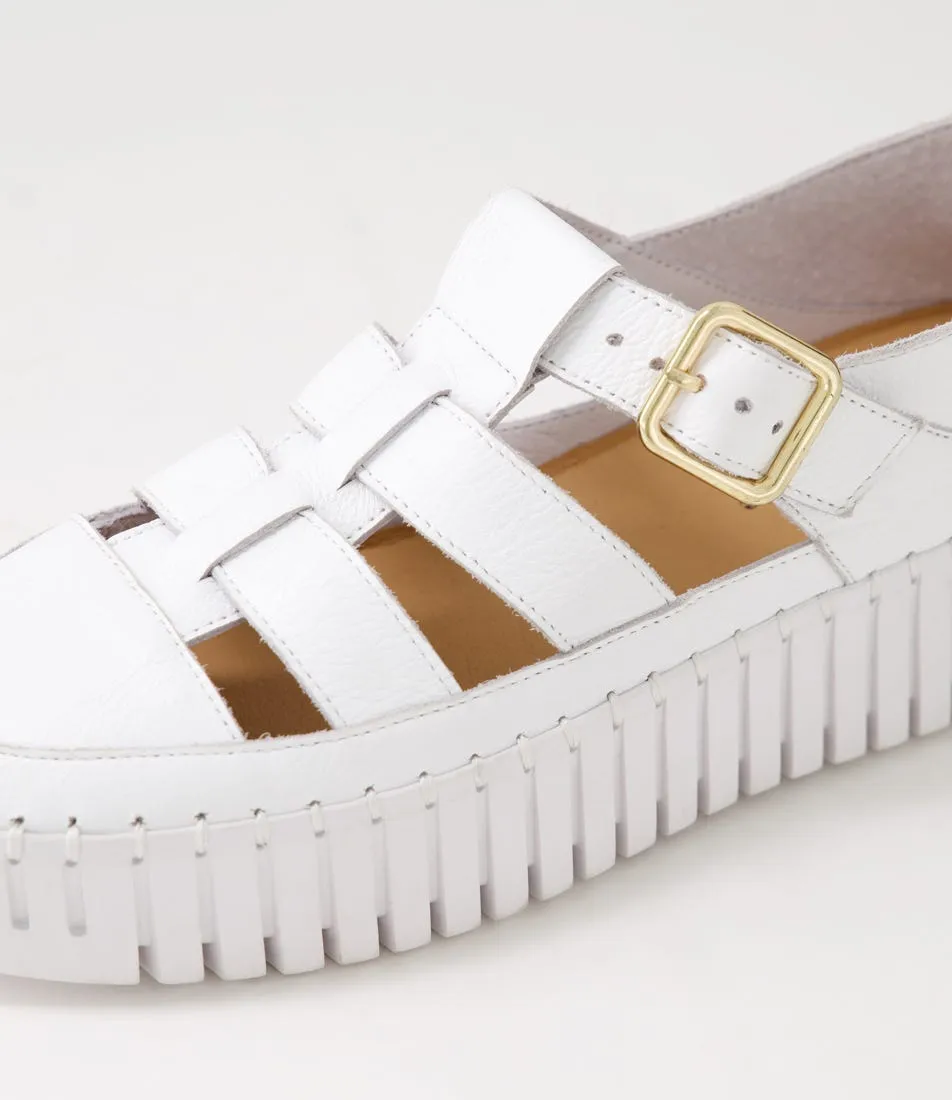 DJANGO & JULIETTE Baytown White Leather Sneakers