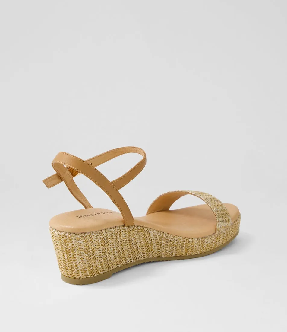 DJANGO & JULIETTE Sable Lrg Tan Synthetic Raffia Leather Sandals