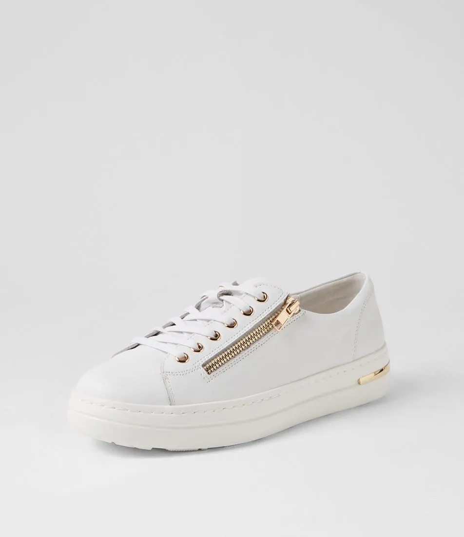 DJANGO & JULIETTE Wovi White Leather Sneakers