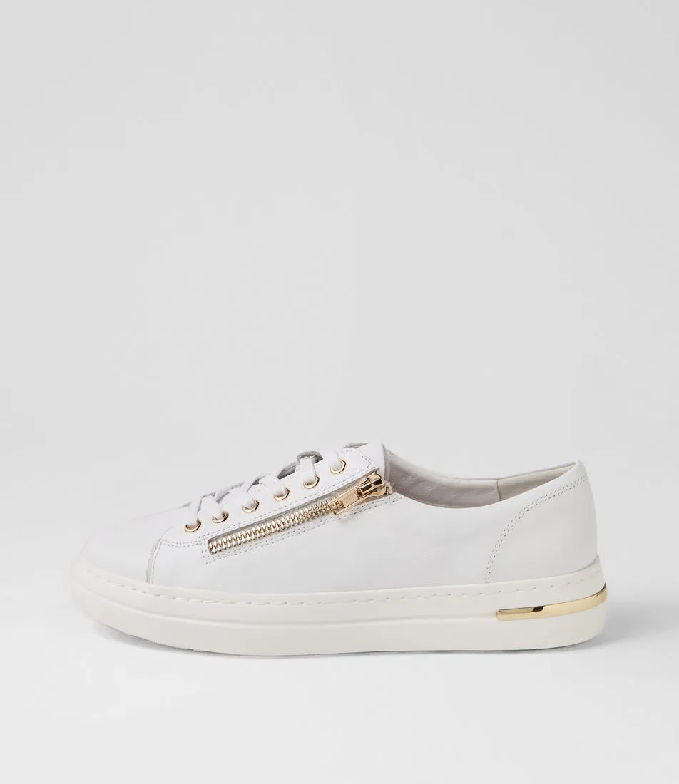 DJANGO & JULIETTE Wovi White Leather Sneakers