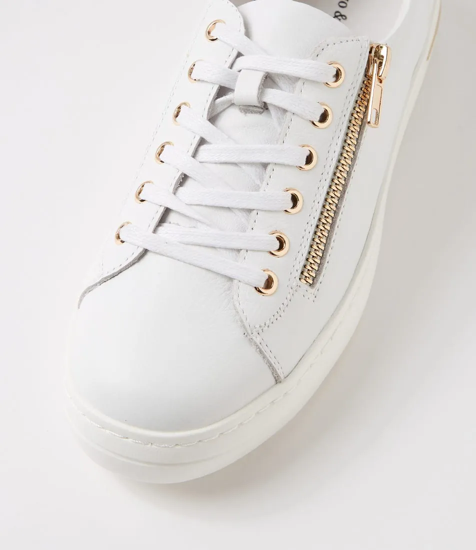 DJANGO & JULIETTE Wovi White Leather Sneakers