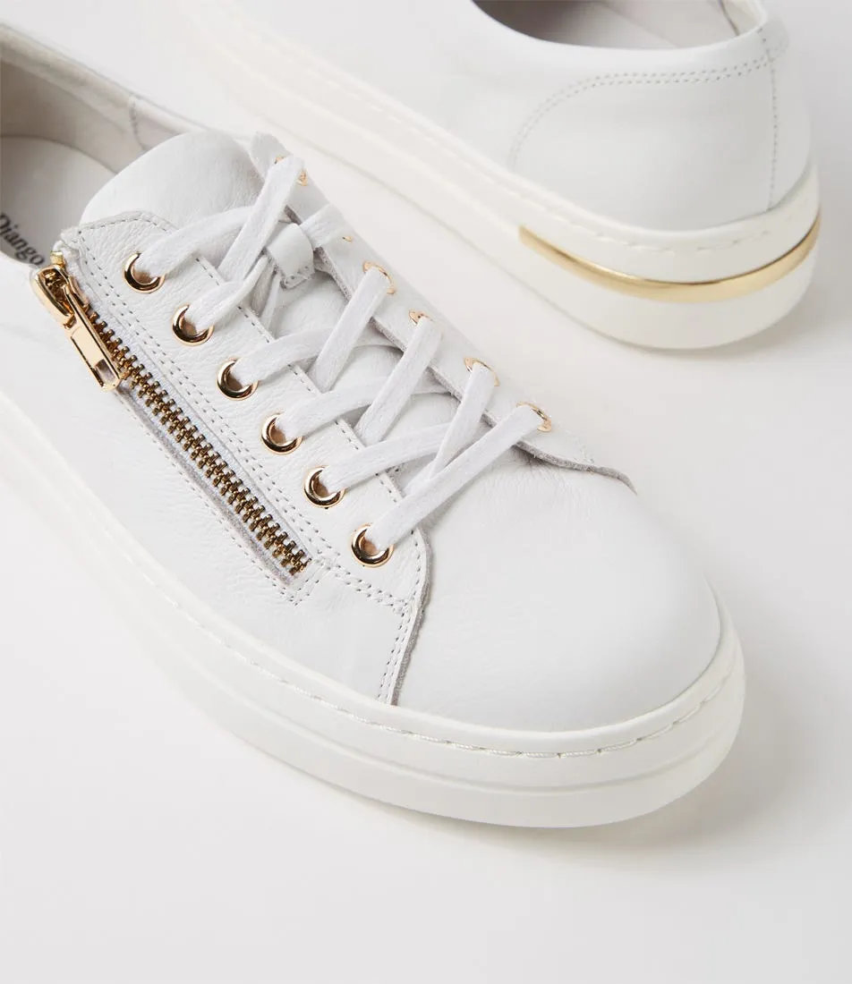 DJANGO & JULIETTE Wovi White Leather Sneakers