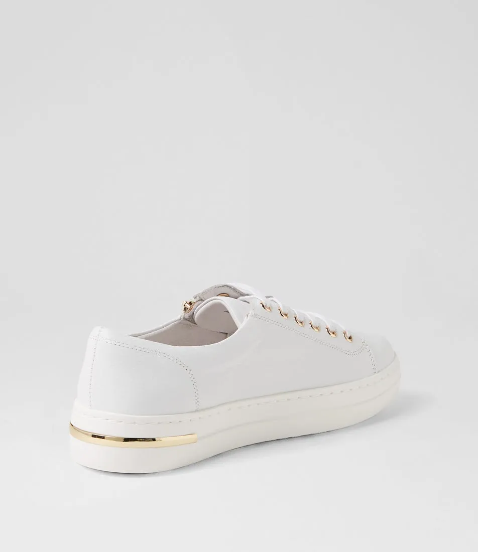 DJANGO & JULIETTE Wovi White Leather Sneakers