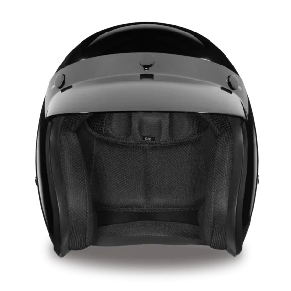 D.O.T. Daytona Cruiser Motorcycle 3/4 Helmet - HI-GLOSS BLACK