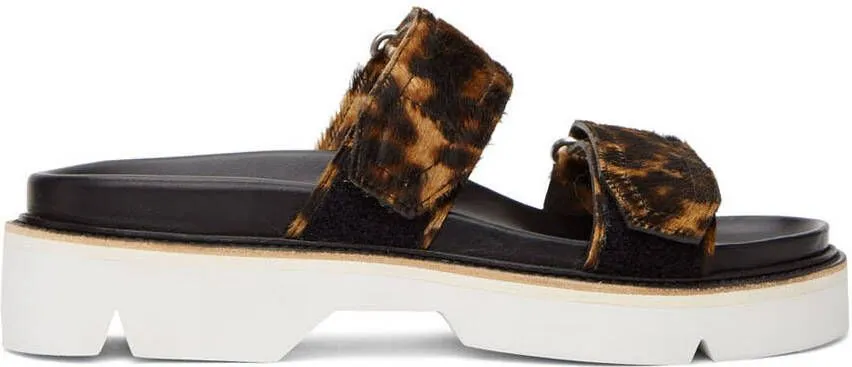 Dries Van Noten Brown & Black Calf-Hair Cheetah Sandals