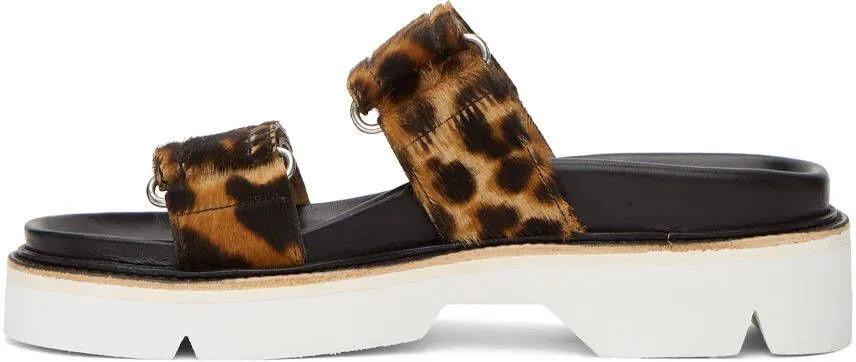 Dries Van Noten Brown & Black Calf-Hair Cheetah Sandals