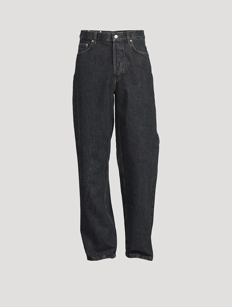 DRIES VAN NOTEN Marble Wash Straight-Leg Jeans