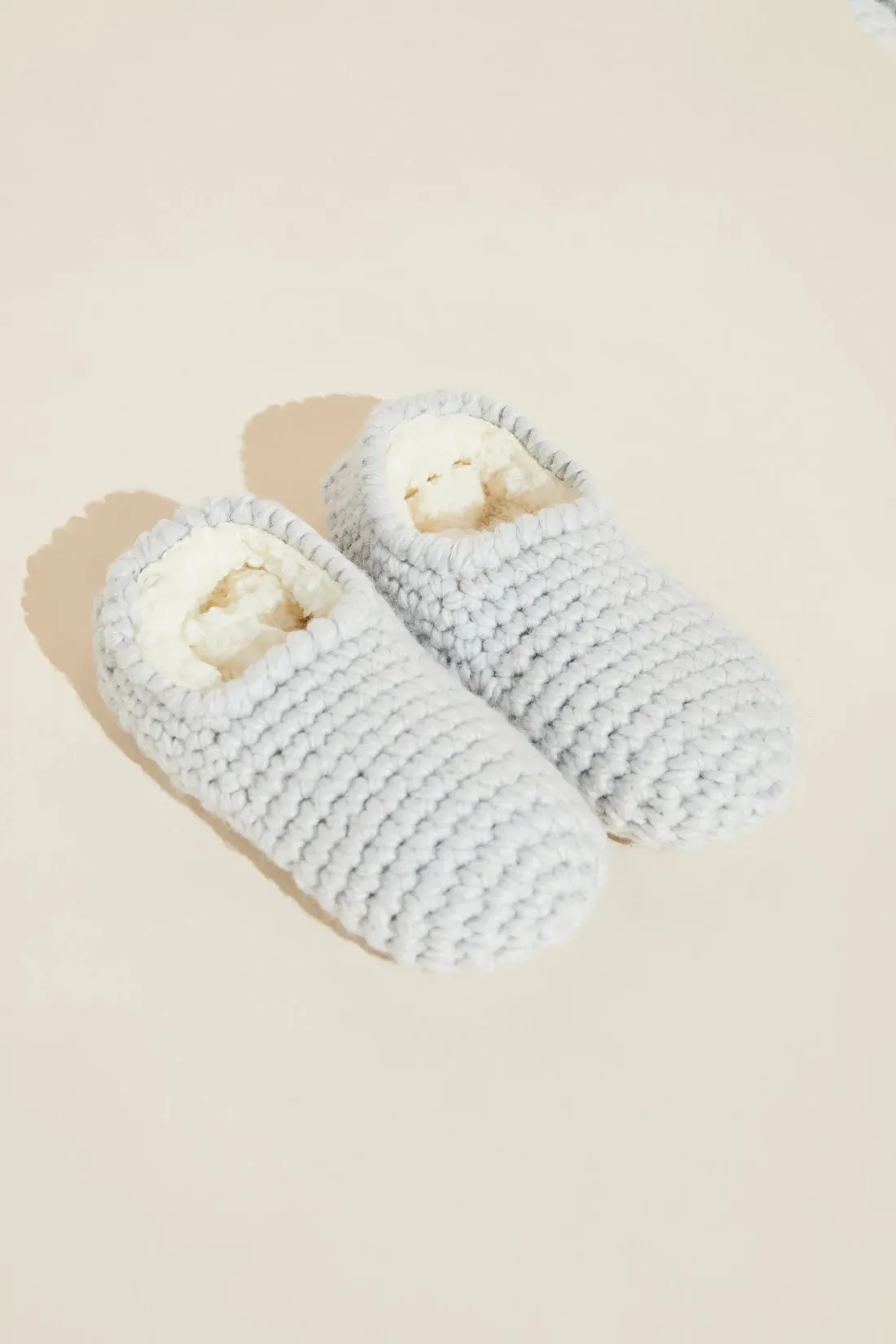 Eberjey Plush Ankle Slipper Socks in Gray Dawn 