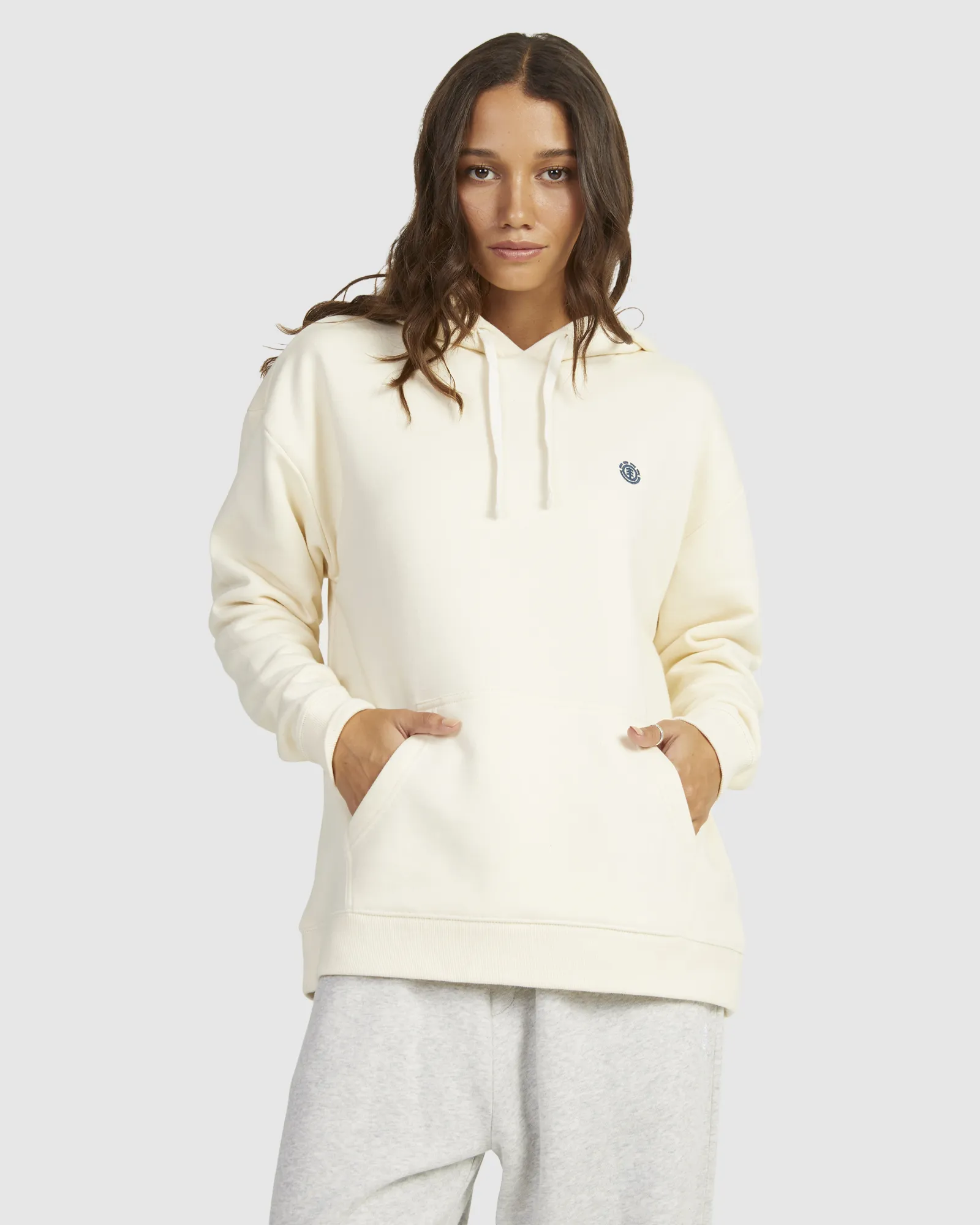 Element Cornette - Long Sleeve Pullover Hoodie For Women - Egret | SurfStitch