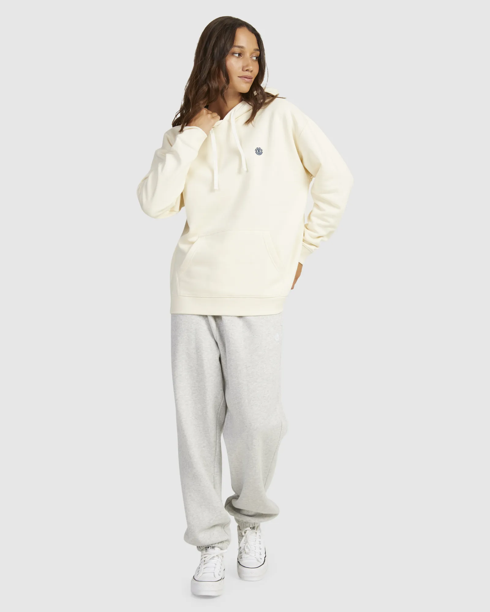 Element Cornette - Long Sleeve Pullover Hoodie For Women - Egret | SurfStitch