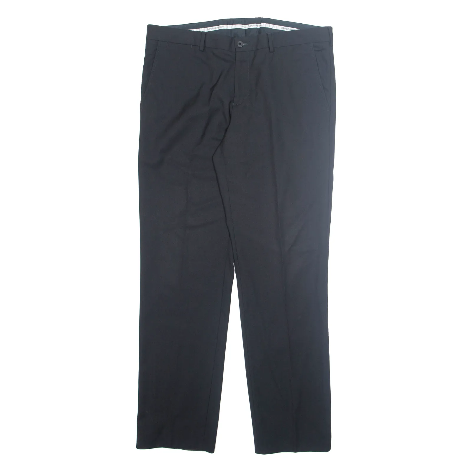 EMPORIO ARMANI Chino Mens Trousers Black Regular Tapered W38 L33